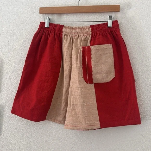 Graziano and Gutierrez Red And Tan Shorts Cotton RARE Small/Medium/Large Woven - Picture 7 of 12